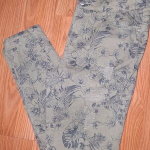 Denim 24/7 Beige Floral Pants